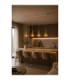 Lacrima Bar Pendant Ceiling Light White Gold Amber Glass Shade 4x E27-2