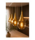 Lacrima Bar Pendant Ceiling Light White Gold Amber Glass Shade 4x E27-3