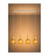 Lacrima Bar Pendant Ceiling Light White Gold Amber Glass Shade 4x E27-5