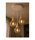 Lacrima Cluster Pendant Ceiling Light White Gold Amber Glass Shade 3x E27-3