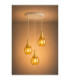 Lacrima Cluster Pendant Ceiling Light White Gold Amber Glass Shade 3x E27-5