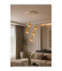 Lacrima Cluster Pendant Ceiling Light White Gold Amber Glass Shade 5x E27-2