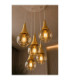 Lacrima Cluster Pendant Ceiling Light White Gold Amber Glass Shade 5x E27-3