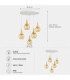 Lacrima Cluster Pendant Ceiling Light White Gold Amber Glass Shade 5x E27-4