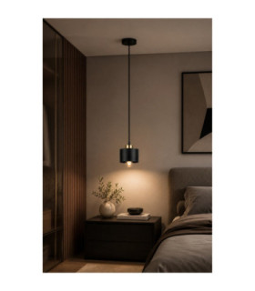Simply Slim Pendant Ceiling Light Black Gold 1x E27-2