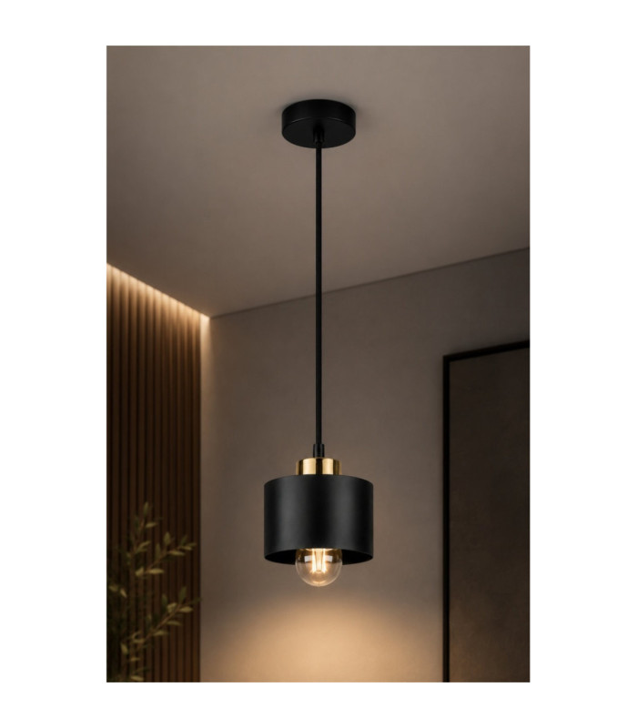 Simply Slim Pendant Ceiling Light Black Gold 1x E27-3