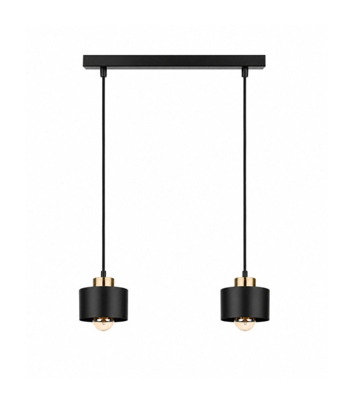 Simply Bar Pendant Ceiling Light Black Gold 2x E27-1