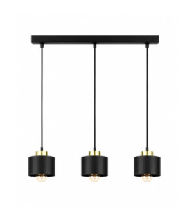 Simply Bar Pendant Ceiling Light Black Gold 3x E27-1