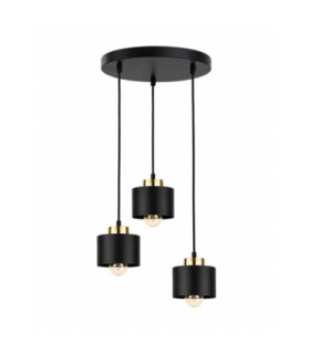 Simply Cluster Pendant Ceiling Light Black Gold 3x E27-1