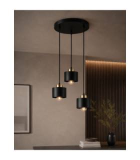 Simply Cluster Pendant Ceiling Light Black Gold 3x E27-2