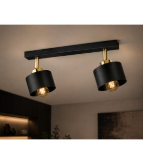 Simply Twin Ceiling Spotlight Black Gold 2x E27-2