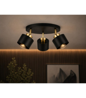 Simply Ceiling Spotlight Clusters Black Gold 3x E27-2