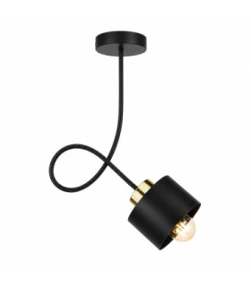Simply Curved Semi Flush Ceiling Light Black Gold 1x E27-1