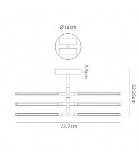 Semi Flush Ceiling, 36W LED, 3000K, 2850lm, Sand White - 2