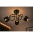 Simply Curved Multi Arm Semi Flush Ceiling Lamp Black Gold 3x E27-3