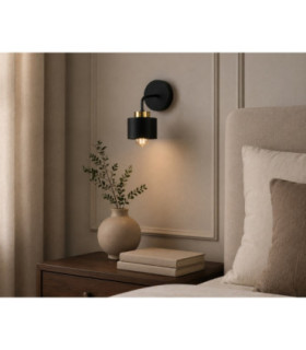 Simply Dome Wall Lamp Black Gold 1x E27-2
