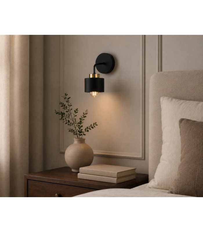 Simply Dome Wall Lamp Black Gold 1x E27-2
