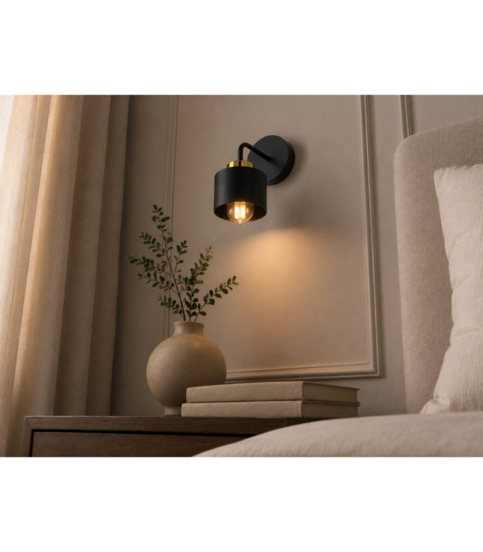 Simply Dome Wall Lamp Black Gold 1x E27-3