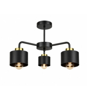 Simply Multi Arm Semi Flush Ceiling Lamp Black Gold 3x E27-1