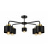 Simply Multi Arm Semi Flush Ceiling Lamp Black Gold 5x E27-1