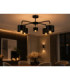 Simply Multi Arm Semi Flush Ceiling Lamp Black Gold 5x E27-5