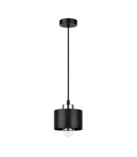 Simply Slim Pendant Ceiling Light Black Silver 1x E27-1