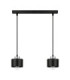 Simply Bar Pendant Ceiling Light Black Silver 2x E27-1