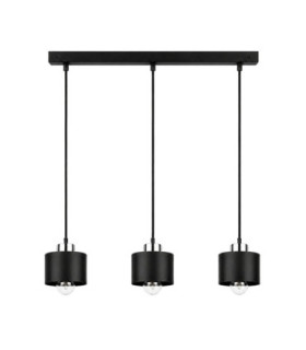 Simply Bar Pendant Ceiling Light Black Silver 3x E27-1