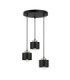 Simply Cluster Pendant Ceiling Light Black Silver 3x E27-1
