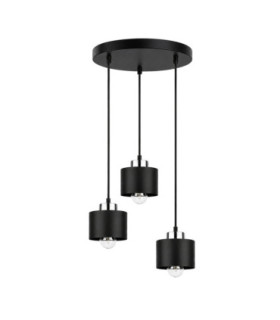 Simply Cluster Pendant Ceiling Light Black Silver 3x E27-1