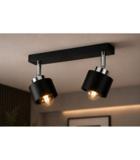 Simply Twin Ceiling Spotlight Black Silver 2x E27-2