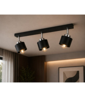 Simply Ceiling Spotlight Bar Black Silver 3x E27-2