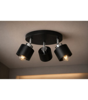 Simply Ceiling Spotlight Clusters Black Silver 3x E27-2