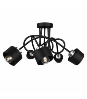 Simply Curved Multi Arm Semi Flush Ceiling Lamp Black Silver 5x E27-1