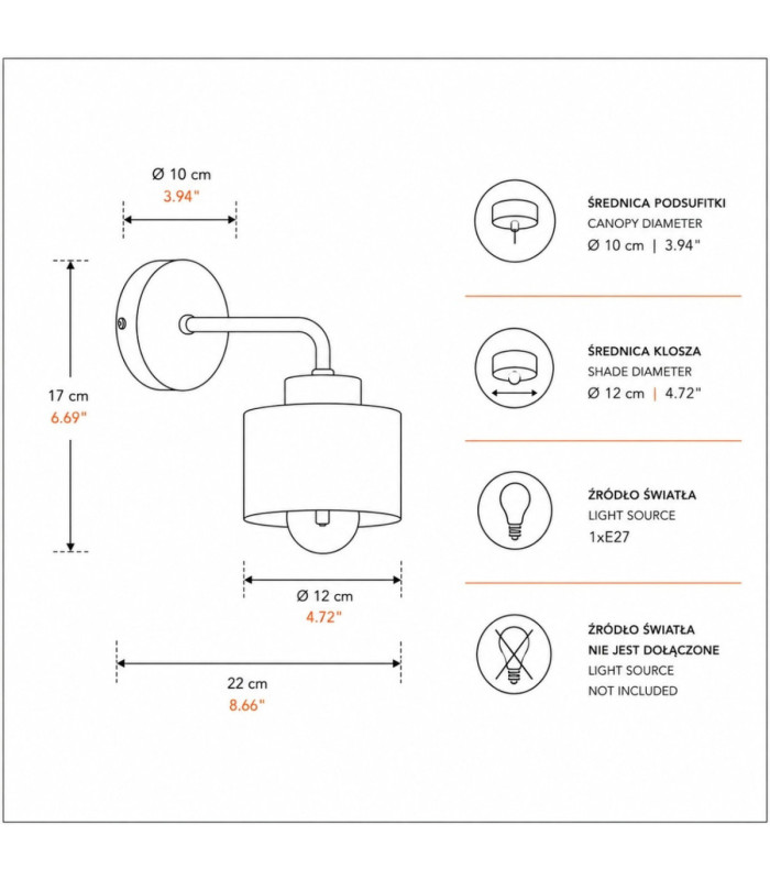 Simply Dome Wall Lamp Black Silver 1x E27-4