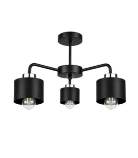Simply Multi Arm Semi Flush Ceiling Lamp Black Silver 3x E27-1