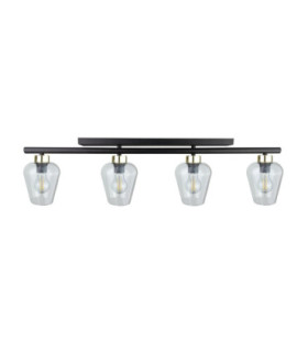 Flos Ceiling Spotlight Bar Black Gold Transparent Glass Shade 4x E27-1