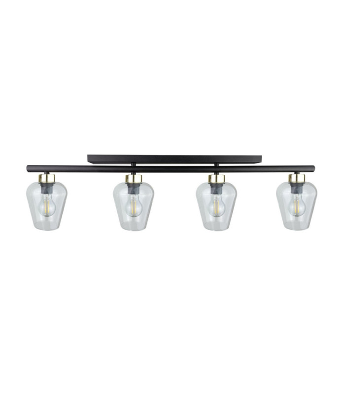 Flos Ceiling Spotlight Bar Black Gold Transparent Glass Shade 4x E27-1