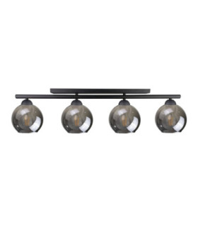 Minor Ceiling Spotlight Bar Black Smoky Glass Shade 4x E27-1