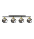 Minor Ceiling Spotlight Bar Black Gold Smoky Glass Shade 4x E27-1