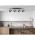 Minor Ceiling Spotlight Bar Black Gold Smoky Glass Shade 4x E27-4