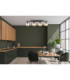 Amarus Ceiling Spotlight Bar Black Amber Glass Shade 4x E27-4