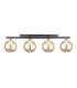 Amarus Ceiling Spotlight Bar Black Gold Amber Glass Shade 4x E27-1