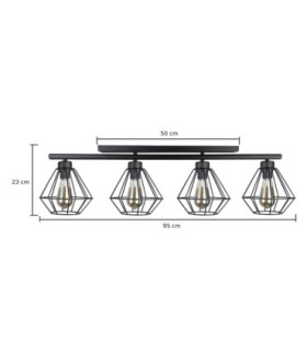 Febris Ceiling Spotlight Bar Black 4x E27-2