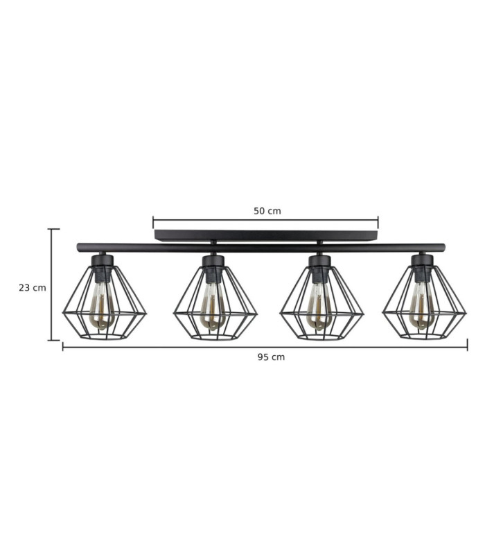 Febris Ceiling Spotlight Bar Black 4x E27-2
