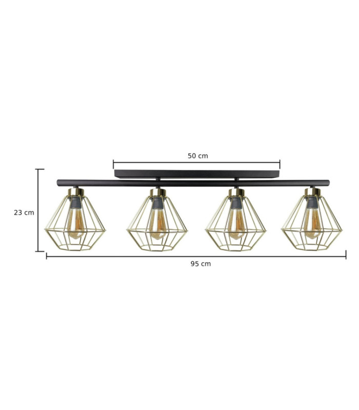 Febris Ceiling Spotlight Bar Black Gold 4x E27-2