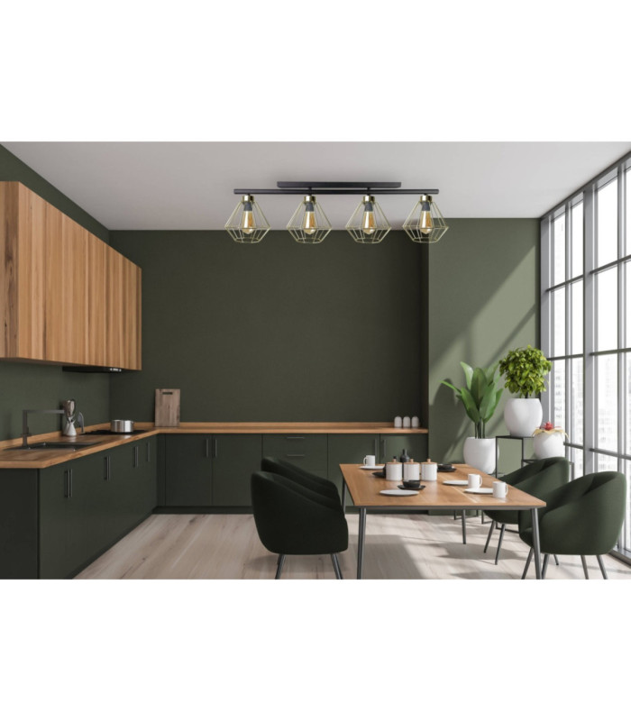 Febris Ceiling Spotlight Bar Black Gold 4x E27-3