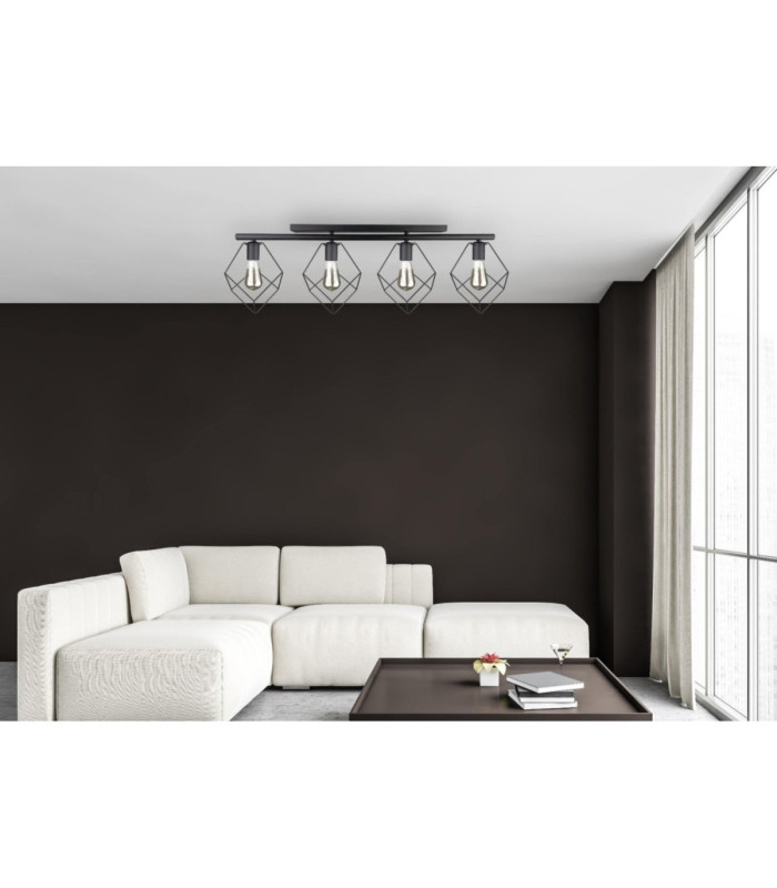 Arnica Ceiling Spotlight Bar Black 4x E27-3