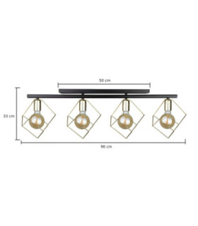 Arnica Ceiling Spotlight Bar Black Gold 4x E27-2