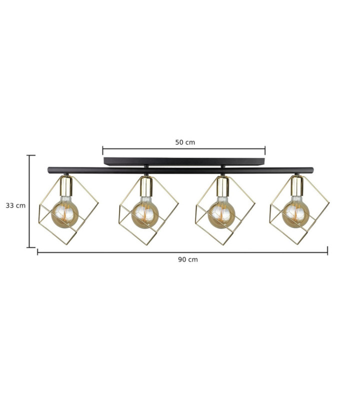 Arnica Ceiling Spotlight Bar Black Gold 4x E27-2